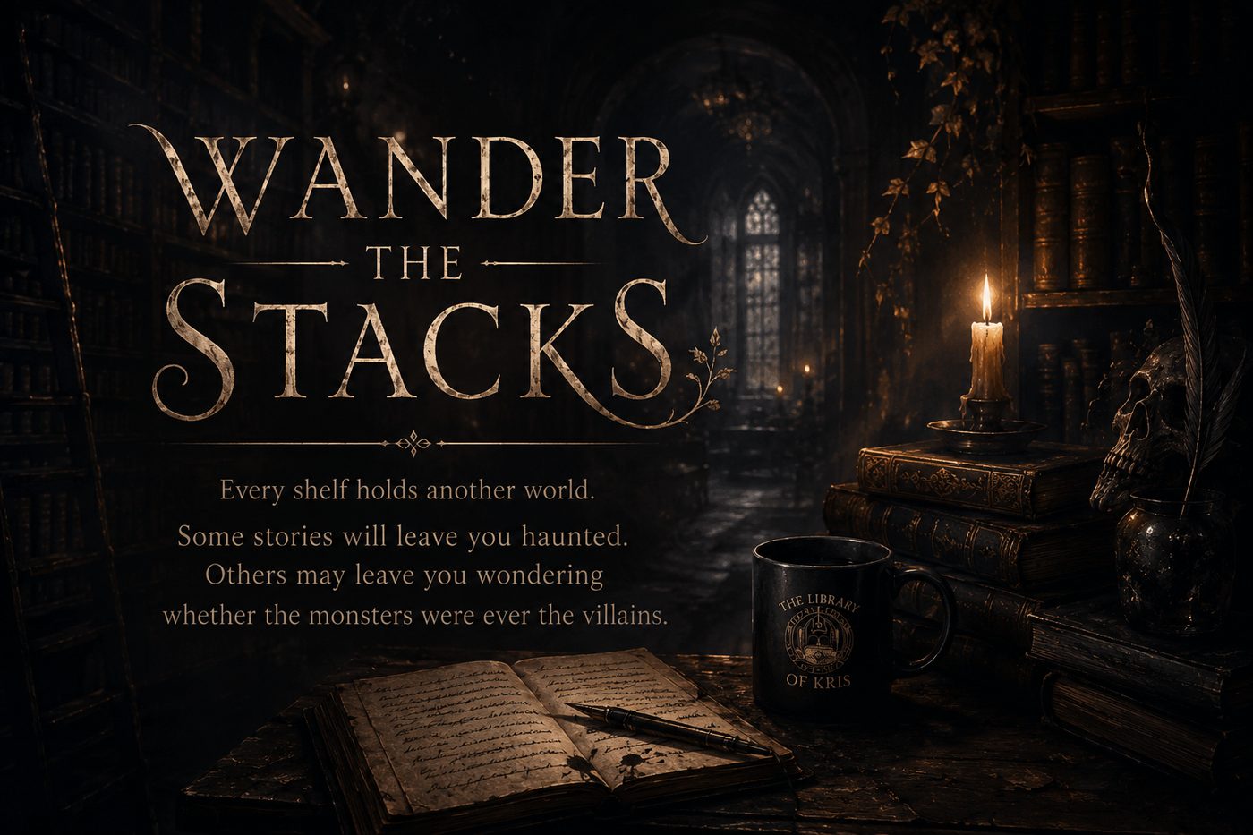 Wander the Stacks &mdash; every shelf holds another world. Some stories will leave you haunted. Others may leave you wondering whether the monsters were ever the villains.